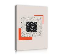 TOANGWALL Moderne abstrait Design Toile Art mural Orange point noir contemporain Photos Œuvres d’art Impressions peinture pour salon Dortoir Décoration intérieure 85x100cm Cadre intérieur