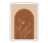TOANGWALL Moderne minimaliste tulipe silhouette toile art mural contemporain floral esthétique œuvres d’art impressions Affiche murale pour salle d’étude décoration intérieure 85x100cm sans cadre