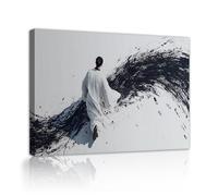 TOANGWALL Mouvement élégant de coups de pinceau Art mural sur toile Esthétique zen Fresque minimaliste moderne Peinture artistique Affiches pour décoration de salon 60x90cm