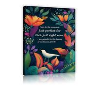 TOANGWALL Oiseau en toile florale Art mural Citations motivantes Estampes d’œuvres d’art Affiche botanique colorée Peinture murale Scène nature pour la décoration du bureau à domicile 70x100cm