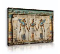 TOANGWALL Peinture murale antique encadrée figures mythiques poster texturé hiéroglyphe toile murale colonnes dorées images pour couloir salle habillage déco 30x45cm