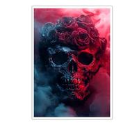 TOANGWALL Rêve Crâne Roses Toile Art Mural Gothique Foncé Rouge Noir Affiche Peinture Murale Unique Home Photos Oeuvres d’art Impressions pour Décor de salon 70x120cm Sans cadre