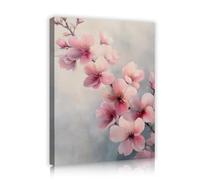 TOANGWALL Sculptures murales en fleurs de cerisier rose de rêve toiles imprimées murales florales affiches encadrées peinture élégante de Sakura pour la décoration du salon de la chambre 80x95cm