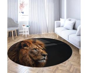 TOANGWALL Tapis Rond antidérapant de Style de Luxe 90cm Moquette Circulaire Douce Lavable à Poil Bas pour Salon Cuisine Chambre Chambre