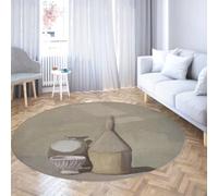 TOANGWALL Tapis Rond Vase Nature Morte Style Morandi Minimaliste 90cm