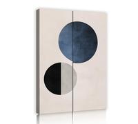 TOANGWALL Tirages sur toile du milieu du siècle Art mural abstrait circulaire Design neutre moderne Géométrie Œuvres d’art Esthétique Tableau grand pour la décoration du lounge club 60x90cm