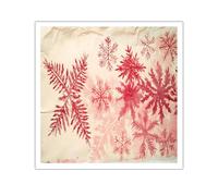 TOANGWALL Toile botanique rouge art mural Vintage Nature impressions Peinture rustique Oeuvre Élégant Murale pour salon Chambre Bureau Decor 50x50cm Sans cadre