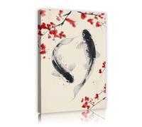 TOANGWALL Toile de poisson koi peinture à l’encre Affiches de style asiatique Fresques Galerie d’œuvres d’art de style japonais Œuvres d’art pour le salon 30x45cm