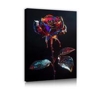 TOANGWALL Toile de rose colorée Art mural Images florales modernes Tirages d’œuvres d’art Grandes fresques Affiches romantiques Peinture pour salon Chambre Décoration intérieure 70x85cm