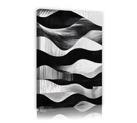 TOANGWALL Toile ondulée 3D Art mural Imprimés abstraits en noir et blanc Œuvres de géométrie moderne Image esthétique minimaliste pour la décoration du salon et de la chambre 40x60cm