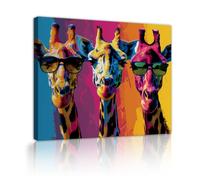 TOANGWALL Toile pop art vibrante peinture murale colorée et drôle tirages d’œuvres d’art affiches d’animaux modernes peintures pour la décoration du salon 40x50cm