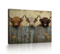 TOANGWALL Vache rustique vaches toile d’art mural imprimés animaux de ferme pastorale fresques de style vintage campestre œuvres d’art pour le salon la décoration de la chambre 50x75cm