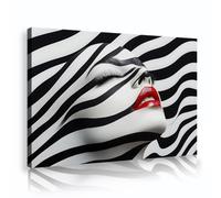 TOANGWALL zèbre rayure femme toile art mural moderne abstrait portrait images oeuvres d’art impressions mural affiche peinture pour chambre appartement décor 70x100cm cadre intérieur