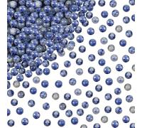 TOAOB 100 pcs Perles Pierre Naturelles 4 mm Bleu Egg White Jade Perles Rondes en Vrac de Pierres Gemme Énergie Guérison pour Fabrication de Bijoux Collier Bracelet Boucle d'oreille