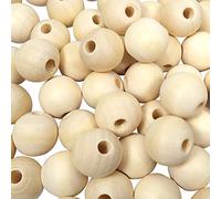 TOAOB 100pcs 18mm Perles En Bois Rondes Naturel Perles Spacer pour DIY Fabrication de Bijoux