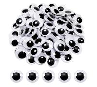 TOAOB 100pcs 20mm Round Wobbly Wiggle Craft Supplies Googly Eyes with Self Adhesive Sticky Kits for DIY Toys Scrapbooking Crafts
