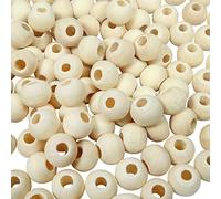TOAOB 100pcs 6mm Perles en Bois Naturel Lâche Spacer Rond Perles pour Bijoux Fabrication Accessoire DIY