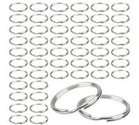 TOAOB 100pcs Anneau Double Jonction en Metal Anneau Ouvert Split Jump Ring Connecteur Chaine Links 20mm Argent pour Port Clés Collier Bracelet Boucles d'Oreilles Artisanat Fabrication de Bijoux
