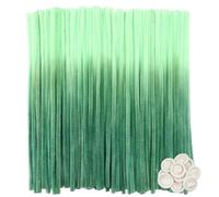 TOAOB 100pcs Cure Pipes Gradient Vert Fils Chenille 0.6x30mm Tige de Chenille avec Couvre Doigts en Latex pour DIY Artisanat Décorations Fournitures Loisirs Creatifs