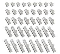 TOAOB 100pcs Fermoirs Bracelet Griffe Attaches Ruban Extrémités Acier Inoxydable 8cm 10cm 13cm 20cm 25cm Argent pour Fabrication de Bijoux Réparer Collier Creation Décoration