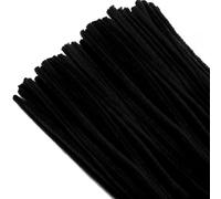 TOAOB 100pcs Fil Chenille Tiges de Fils Chenille Noir Cure Pipes Cleaner Couleurs Assorties Cleaners Crafts Set 6mm x 300mm pour DIY Artisanat Décoration Fournitures Loisirs Creatifs