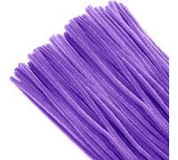 TOAOB 100pcs Fil Chenille Tiges de Fils Chenille Violet Cure Pipes Cleaner Couleurs Assorties Cleaners Crafts Set 6mm x 300mm pour DIY Artisanat Décoration Fournitures Loisirs Creatifs