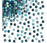 TOAOB 100pcs Perles Apatite Naturelles Bleue 6mm Pierre Rondes en Vrac de Pierres Précieuses Gemme Énergie Guérison pour Fabrication de Bijoux Collier Bracelet Boucle D'oreille
