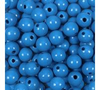 TOAOB 100pcs Perles en Bois Rondes Naturel Bleu 16mm Gros Trou Perles Spacer en Vrac Perle Bois Non Peinte pour Fabrication de Bijoux Bracelets DIY Artisanat