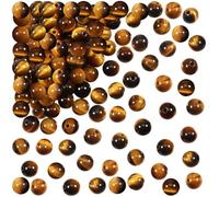 TOAOB 100pcs Perles Pierre Naturelles 8mm Oeil de Tigre Rondes en Vrac de Pierres Précieuses Gemme Énergie Bead pour Fabrication de Bijoux Collier Bracelet Boucle d'oreille