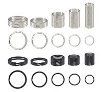 TOAOB 100pcs Porte-Clés Plats Double Boucle en Métal Attache Mousquetons Fermoirs 15mm à 35mm Argent et Noir Ronds pour Accessoires Voiture DIY Anneau Artisanat Crochets Anneaux Autres Travaux Manuels