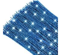 TOAOB 100pcs Tige de Fil Chenille Bleu Clair à Paillettes Cure Pipes | Fils Chenilles Loisirs Creatifs, 6mm x 30cm, pour Bricolage Créatif Artisanat, Fleurs, Animaux Décoration Fournitures