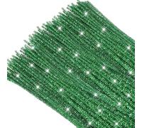 TOAOB 100pcs Tige de Fil Chenille Vert à Paillettes Cure Pipes Cleaner | Fils Chenilles Loisirs Creatifs, 6mm x 30cm, pour Bricolage Créatif Artisanat, Fleurs, Animaux Décoration Fournitures