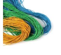 TOAOB 105M Cordon Ciré Tressé pour Bracelet 1mm Rond Jaune Foncé Vert Profond et Bleu pour Fabrication de Bijoux Collier Artisanat Breloques Bricolage Macramé