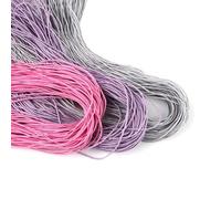TOAOB 105M Cordon Ciré Tressé pour Bracelet 1mm Rond Rose Violet Clair et Gris Argenté pour Fabrication de Bijoux Collier Artisanat Breloques Bricolage Macramé