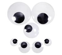TOAOB 10pcs Yeux Mobiles Autocollants Adhésifs en Plastique Wiggle Eyes Ronds Grands 50mm 75mm 100mm 150mm Noir Blanc pour Scrapbooking Artisanat Accessoires DIY Craft Poupées Décorations