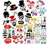 TOAOB 115pcs Photo Booth Props Photographiques Accessoires Kit DIY Partie Fournitures pour Vacances Mariage Beach Party Paquet Hawaii sur Accessoires