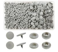 TOAOB 150 Ensembles Boutons Pressions Plastiques T5 12mm Gris | pour Accessoires Couture Vêtements DIY Craft Scrapbook