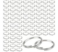 TOAOB 150pcs Anneau Double Jonction 10mm Metal Anneau Ouvert Split Jump Ring Connecteur Chaine Links Argent pour Port Clés Collier Boucles d'Oreilles Bracelet Artisanat Fabrication de Bijoux