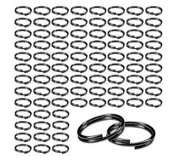 TOAOB 150pcs Anneau Double Jonction en Metal Anneau Ouvert Split Jump Ring Connecteur Chaine Links 10mm Noir pour Port Clés Collier Bracelet Boucles d'Oreilles Artisanat Fabrication de Bijoux