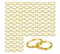 TOAOB 150pcs Anneau Double Jonction en Metal Anneau Ouvert Split Jump Ring Connecteur Chaine Links 10mm Or pour Port Clés Collier Bracelet Boucles d'Oreilles Artisanat Fabrication de Bijoux