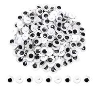 TOAOB 180pcs Yeux Mobiles Boutons de Couture en Plastique Rond Fait à la Main 8mm pour Yeux de Poupée d'animaux en Peluche Craft Scrapbook Artisanat Décorations