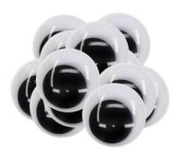 TOAOB 20 Pièces 40mm Yeux Mobiles Autocollants Adhésifs en Plastique Wiggle Eyes Ronds Noir Blanc pour Scrapbooking Artisanat Accessoires DIY Craft Poupées Décorations Handicraft
