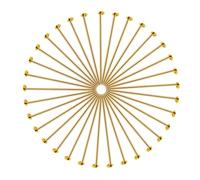 TOAOB 200pcs Aiguilles Tiges Clous à Tête Plate Épingle à Oeil 24K plaqué Or 30mm pour Accessoire Fabrication de Bijoux Boucles d'oreilles Bracelet Pendentif Artisanat