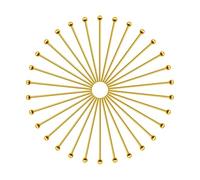 TOAOB 200pcs Épingle à Oeil Or Laiton plaqué 24K Aiguilles Tiges Clous 0.7mm x 20mm Tête Ronde Accessoire Fabrication de Bijoux Artisanat pour Collier Bracelets Boucles d'oreille