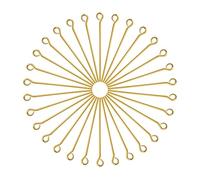 TOAOB 200pcs Épingle à Oeil Or Laiton plaqué 24K Aiguilles Tiges Clous 0.7mm x 35mm Tête Plate Accessoire Fabrication de Bijoux Artisanat Pour Collier Bracelets Boucles D'oreille