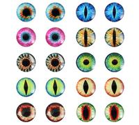 TOAOB 20pcs Yeux de Sécurité Amigurumi 20mm en Verre Ronds Dragon Eye Colorés pour Travaux Manuels Crochet Poupées Marionnettes La Confection
