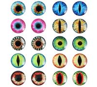 TOAOB 20pcs Yeux de Sécurité Amigurumi 25mm en Verre Ronds Dragon Eye Colorés pour Travaux Manuels Crochet Poupées Marionnettes La Confection