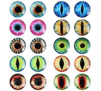 TOAOB 20pcs Yeux de Sécurité Amigurumi 30mm en Verre Ronds Dragon Eye Colorés pour Travaux Manuels Crochet Poupées Marionnettes La Confection