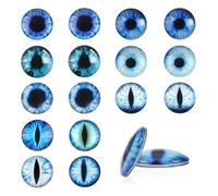 TOAOB 20pcs Yeux de Sécurité de Dragon 20mm Amigurumis Yeux de Poupée Verre Ronds Dragon Eye Bleu Série pour Travaux Manuels Crochet Poupées Marionnettes La Confection