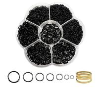 TOAOB 2300pcs Anneaux de Saut Anneaux Ouvert Jump Ring En Métal Connecteur de Bijoux Jonction Chaine Links Noir 3mm 4mm 5mm 6mm 7mm 8mm 10 mm avec Boîte pour Collier Bracelet Fabrication de Bijoux
